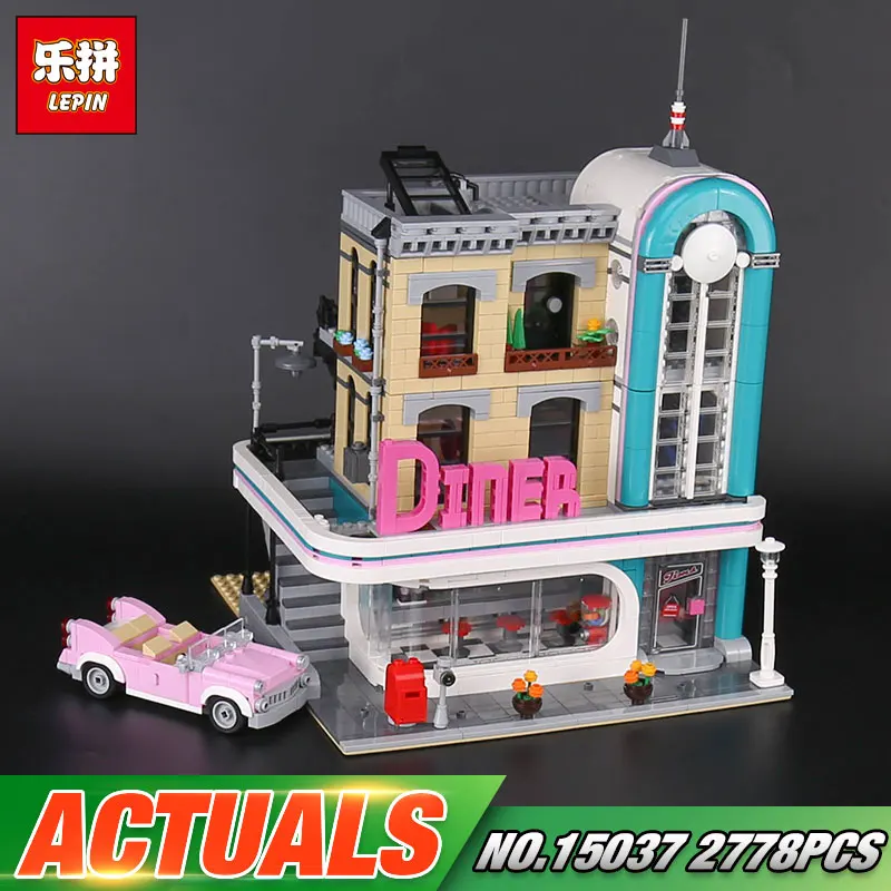 

Lepin 15037 2778Pcs Streetview Series The 10260 Downtown Diner Set Building Blocks Bricks Funny Toys As Christmas Gifts