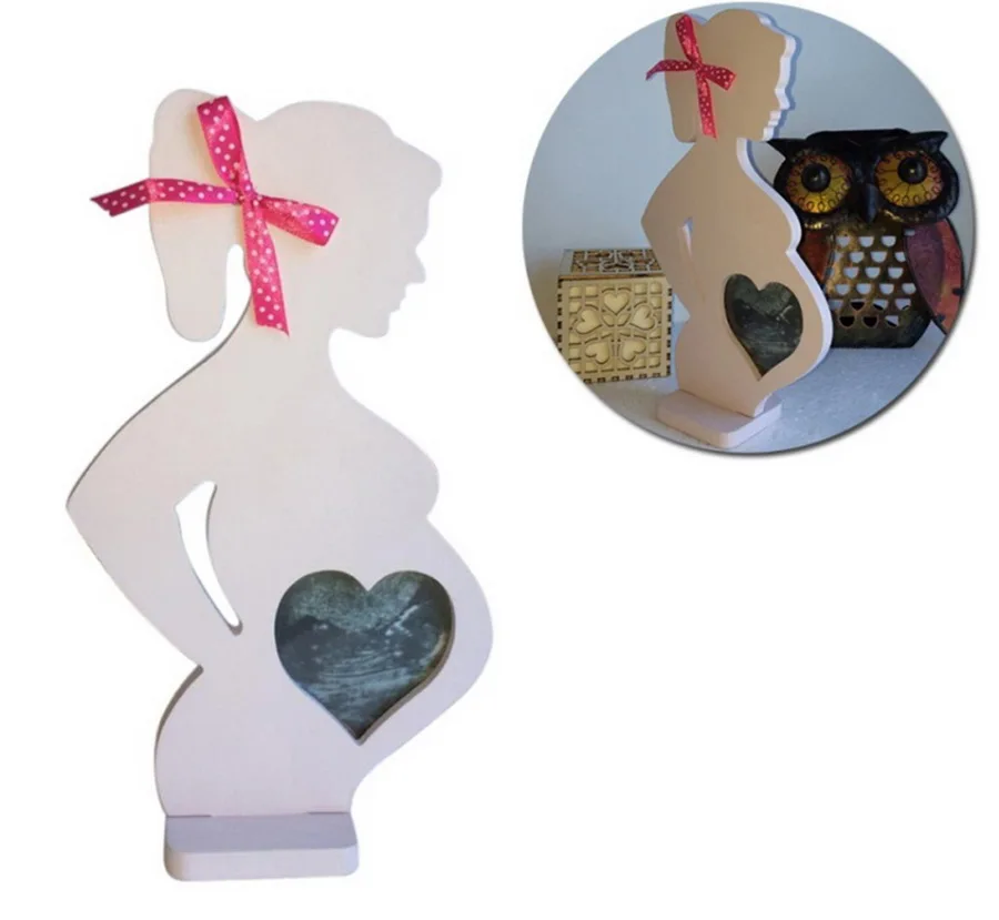 DHL 20pcs Wooden Photo Picture Frame Pregnant Women Baby Ultrasonic Photography Mom Home Room Decor Hand & Footprint