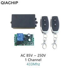 QIACHIP AC 220 V 1CH 10A RF Беспроводной удаленного коммутатора Беспроводной свет лампы LED выключателем и 2 передатчика 433,92 M удаленный Управление двери