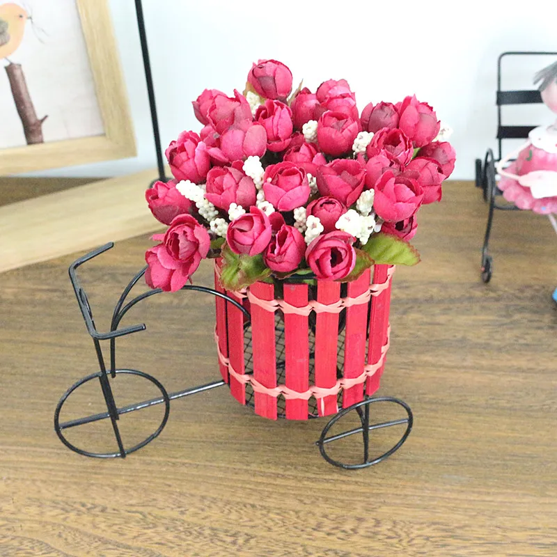Flone Artificial Flower Set Simulated Flower Car Bicycle Flower Set Bouquets Wedding Home Indoor Household Decor Silk Flower  (4)