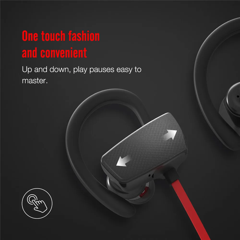 Sport Earphones sweatproof wireless bluetooth Handsfree VS Bluedio TN headphone Touch control ear hook with Mic Bass For Iphone  (4)