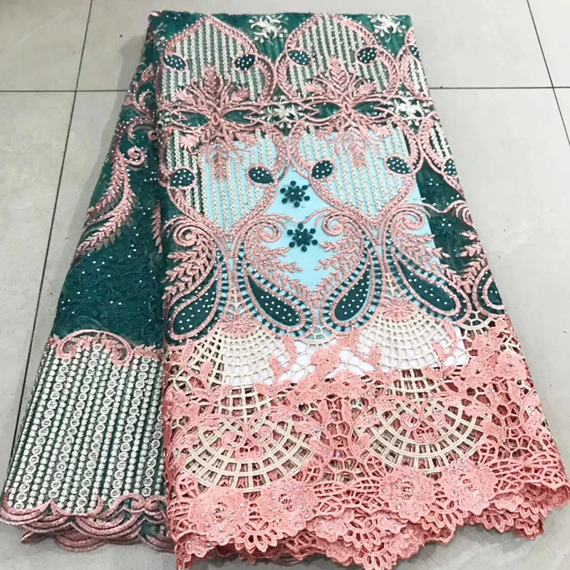

Latest Nigerian African Lace Fabric 2018 Embroidered Stones Swiss Voile Lace In Switzerland French Lace Fabric For Wedding