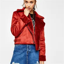 Пальто для будущих мам Для женщин Толстой замши Куртки Осенне-зимняя Дамская обувь из овечьей шерсти Короткие мотоциклетные Пальто для будущих мам