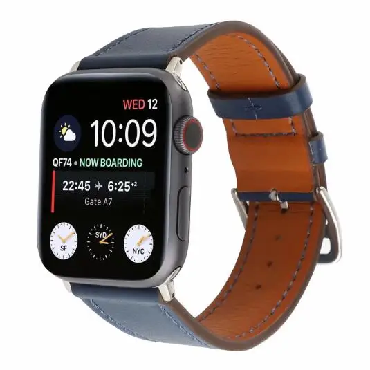 Новейшая цветная кожаная Петля для iWatch, ремешок серии 1, 2, 3 и 4, однодиапазонный ремешок для Apple watch, 40 мм, 44 мм, 42 мм, 38 мм, серия 5 - Цвет ремешка: midnight blue