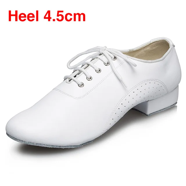 Real Leather White Modern Men's Ballroom Tango Latin Dance Shoes Jazz
