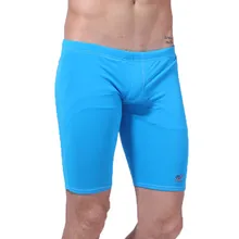 Брендовые профессиональные однотонные мужские плавки, длинные спортивные шорты для плавания, Классические мужские плавки, одежда для купания, с0546