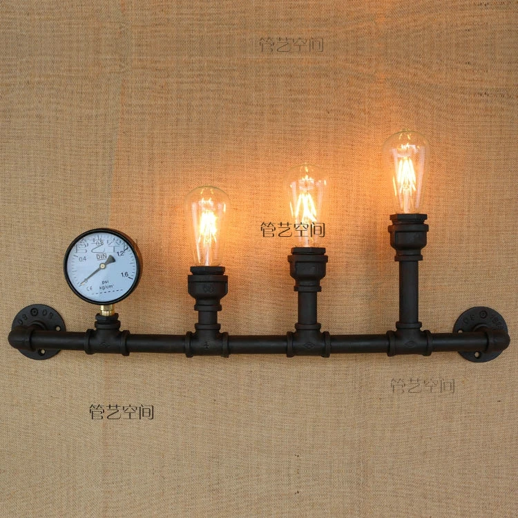 

restoring ancient ways the new LED American long water pipe wall lamp light clothing store cafe personality decoration