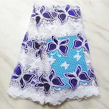 

Latest Design African Guipure Lace Fabric High Quality Nigerian Cord Velvet Lace Fabric For Wedding Dress! PLF573