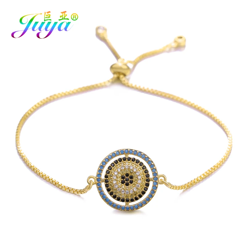 

Juya 2019 New Greek Eye Bracelets Adjustable Chains Multicolor Evil Eye Bracelets For Women Men Gold/Silver/Rose Gold Bracelets