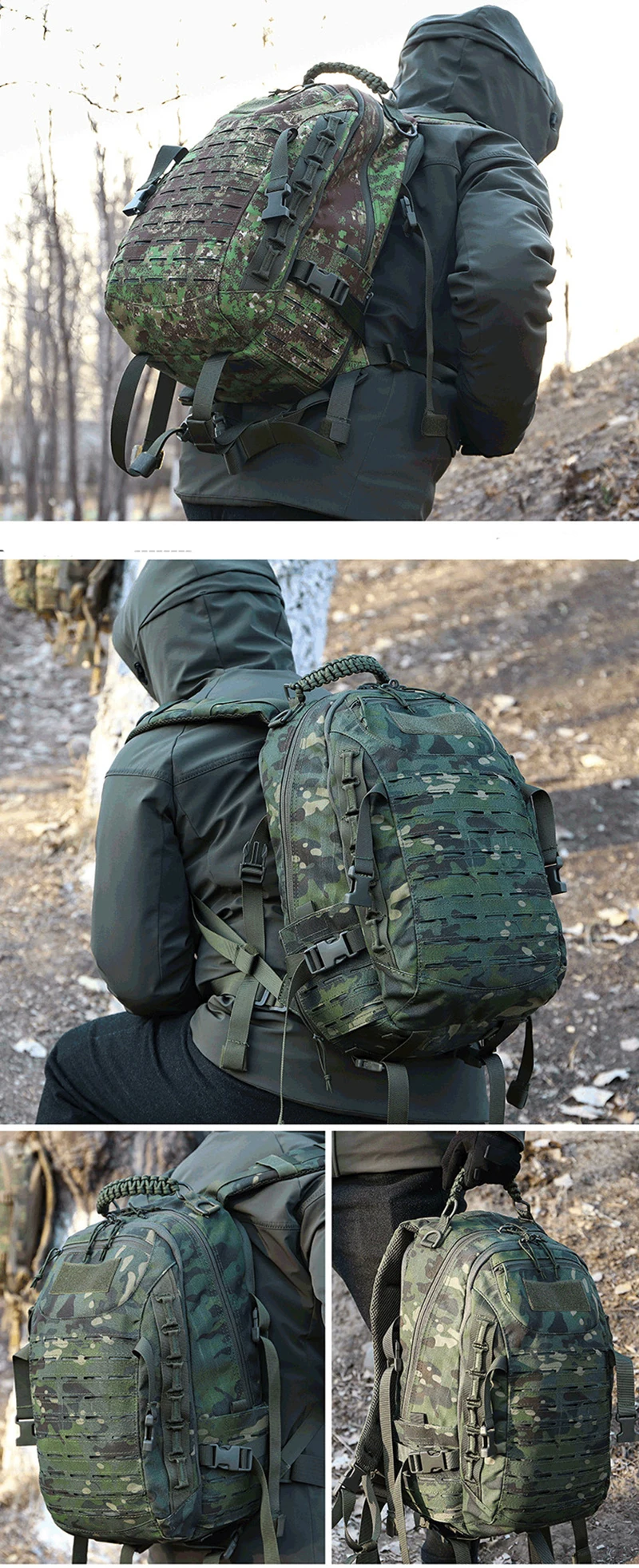 Bolsa de Caça ao ar Corte a Laser Tático Militar Mochila Caminhadas Livre Edc Engrenagens Molle Amigos Bolsa 25l Esporte Acampamento Mod. 1257085 31 ao ar livre edc tático engrenagens corte