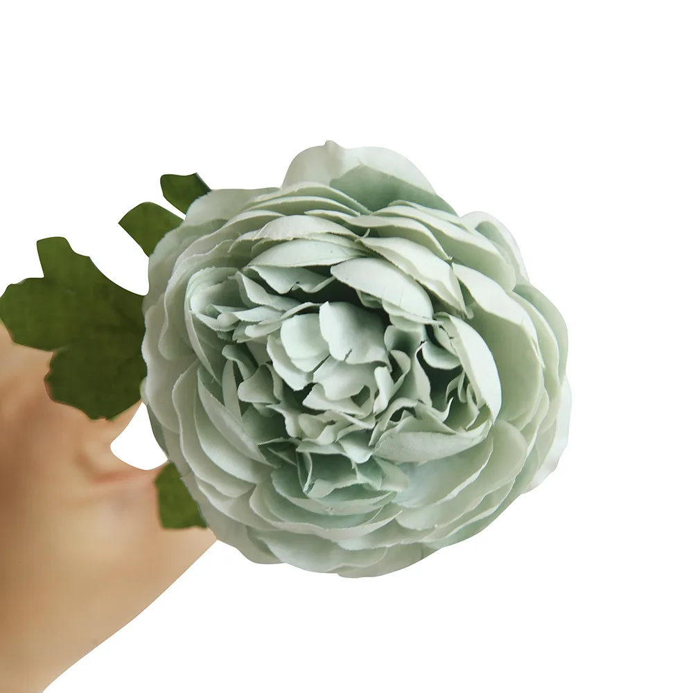 Искусственные западные розы Пион Свадебный букет украшение для дома Kunstliche Blumen - Цвет: Green