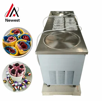 

Sea free shipping stainless steel 45cm big pan fry fried ice cream machine automatic temperture control ice pan roll machine