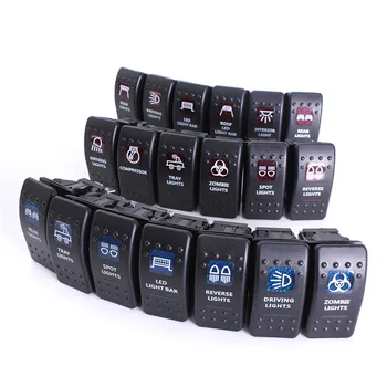 

1x 12V/20A 24V/10A Waterproof Car Marine Blue for Boat Toggle Rocker Switch Led Light Bar Work Fog Rear On-OFF 5 Pin