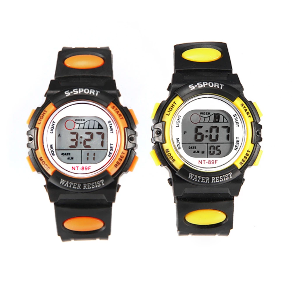 Multi functional kids Children Student Sports Waterproof Clock Luminous LED Digital Date Alarm Wrist Watch 2
