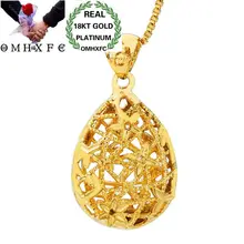 OMHXFC Европейская мода женщина унисекс вечерние день рождения свадьба подарок пустая капля 18KT настоящее золото Шарм Кулон PN10