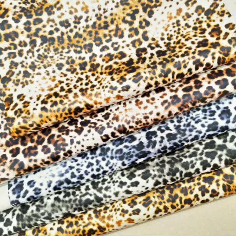 20X30cm Толстый Pu искусственная кожаная с леопардовым принтом ткань для пошива