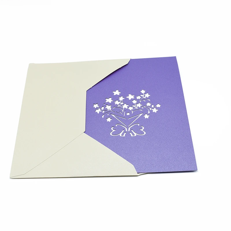  A bouquet of gardenia flowers 3D Pop UP Card Birthday Gift with envelope sticker laser cut invitati