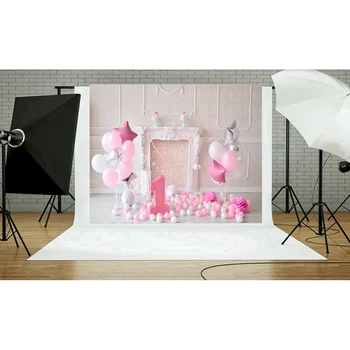 

1st Birthday Photography Backdrop 3D Balloons Photo Wall Studio Photo Background For Infants Baby Newborns Party Decorations