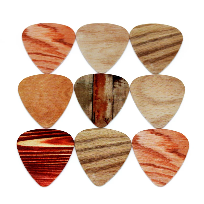 

SOACH 50pcs/Lot 0.46/0.71/1.0mm Bass Guitar picks pick instrument Accessories Acoustic ukulele Parts Wood grain style