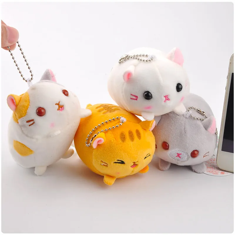 

2019 New Kutusita Nyanko Boots Cat Plush Toys Key Bag Pendants Anime SAN-X Cat Neko Kitty Dolls Keychain 4pcs/lot 8cm