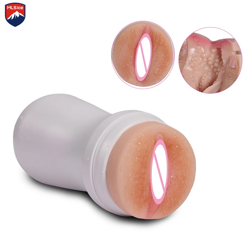Mlsice 4D Pocket Male Masturbator Real Vaginal Realistic Pussy Feeling Strong Suction Vacuum Masturbating Cup Sex Toys for Man