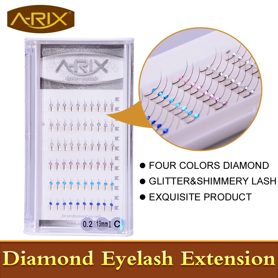 

Hot Sell 1pc Glitter&Shimmery Colorful Diamond Eyelash 0.20*C*13mm Faux Mink Hair Individual Eyelash Extension Fashion Style