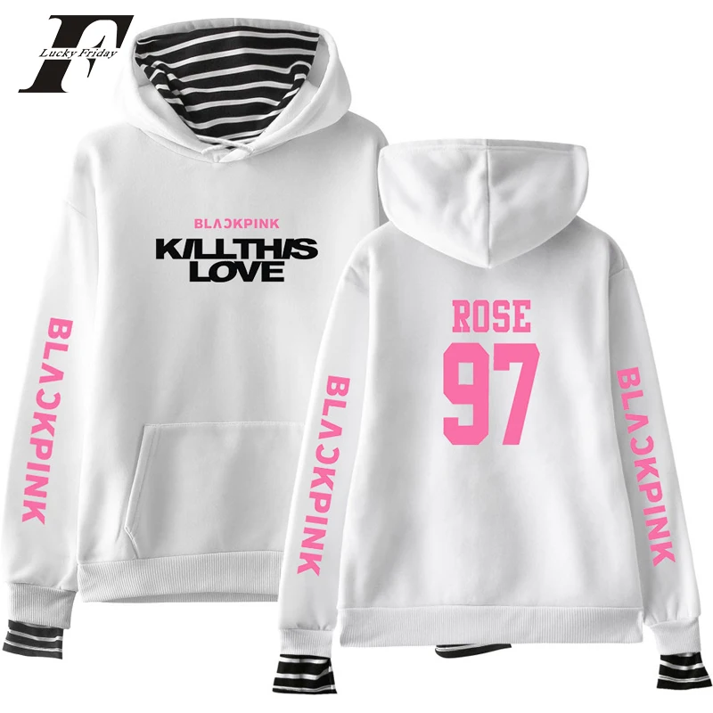 K-pop BLACKPINK return Main song KILL THIS LOVE Print поддельные две штуки Толстовка горячая распродажа мужские толстовка с капюшоном Dragon Ball Harajuku
