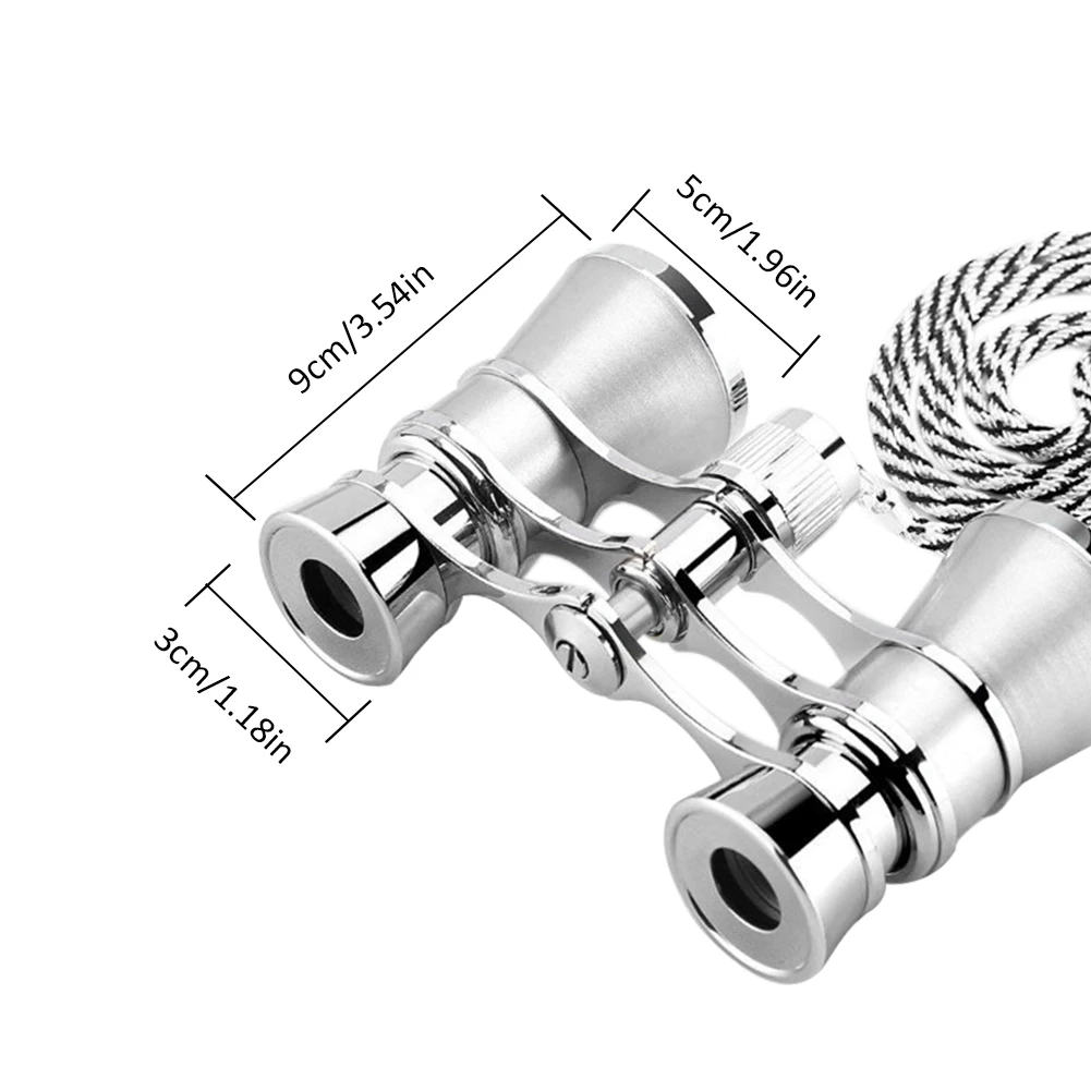 Зум телескоп складной бинокль опера очки театральный винтажный бинокль с цепочкой ожерелье путешествия охота кемпинг