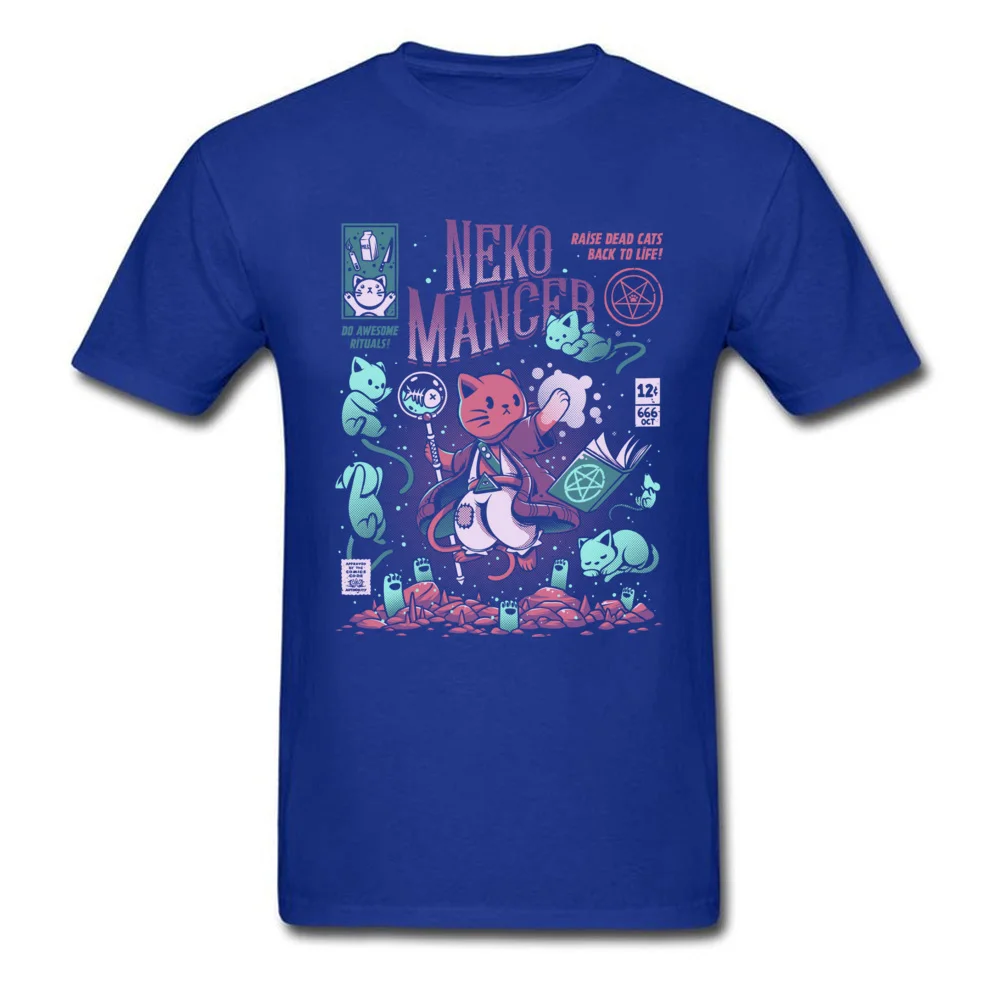 Nekomancer Design Summer Cotton Crew Neck Men Tops Shirt Funny Top T-shirts 2018 New Short Sleeve Tshirts Top Quality Nekomancer blue