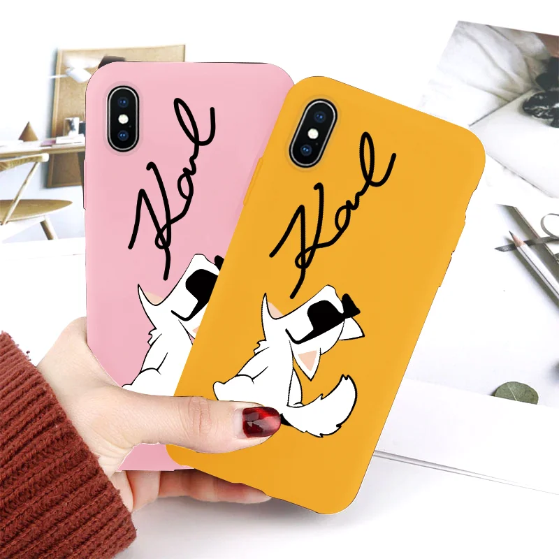 

Fashion Karl Lagerfeld Color Soft Silicone Case For iPhone 8 7 6 6S Plus 7 TPU Matte Covers For iPhone X XR XS 11 Pro MAX Fundas