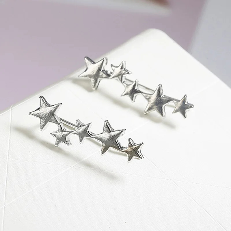 Silver Valentines Gift 1Pair Fashion Jewelry Seaside Stud Earrings Beautiful Hot Sale Party Simple Women Teen Star Unique Golden
