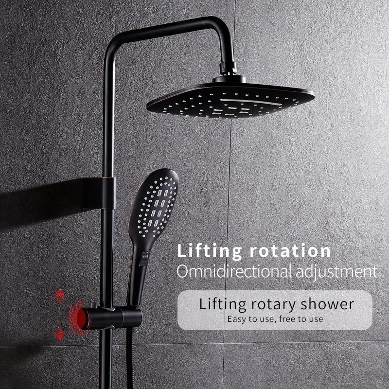 New Bronze Black Bathroom Shower Faucet Mixer Wall Mount 8