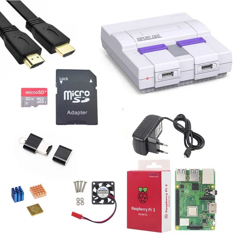 Retroflag SUPERPi CASE U корпус NESPi + Raspberry Pi 3 Model B/B Наборы 5 V 3A Мощность теплоотвод вентилятор