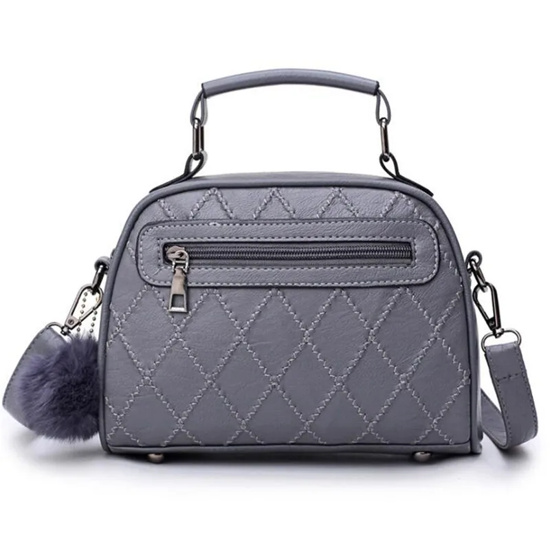 Osmond الفراء الكرة يد أعلى-مقبض قذيفة حقيبة صغيرة شعرية جلدية Crossbody أكياس للسيدات اليد الشتاء الأزياء الكتف أكياس