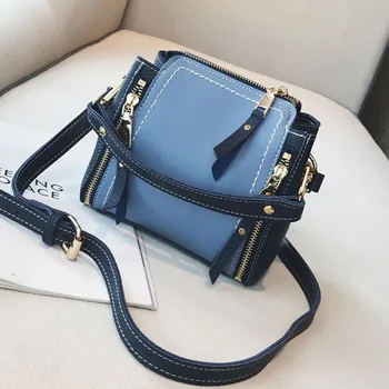 

Fashion Luxury Brand Bucket Crossbody Bags for Women 2018 Candy Color Patchwork Bag Women Panelled PU Leather Shoulder Bags