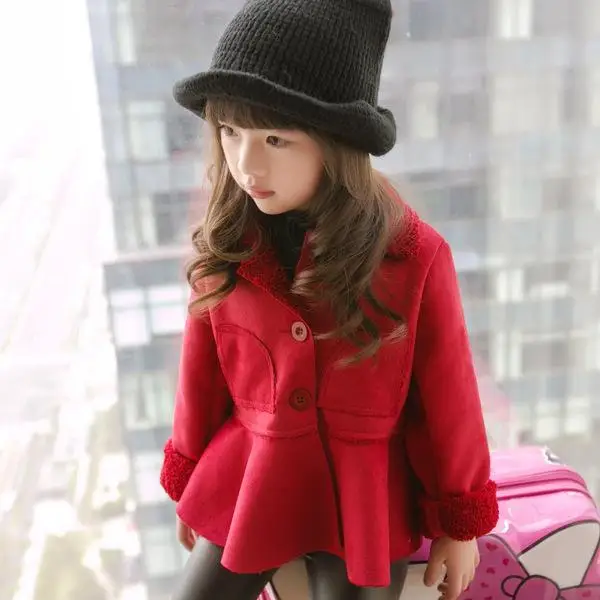 

New children jacket 2017 autumn/winter baby Girls clothes faux suede thick cotton-padded jacket coat children warm coat
