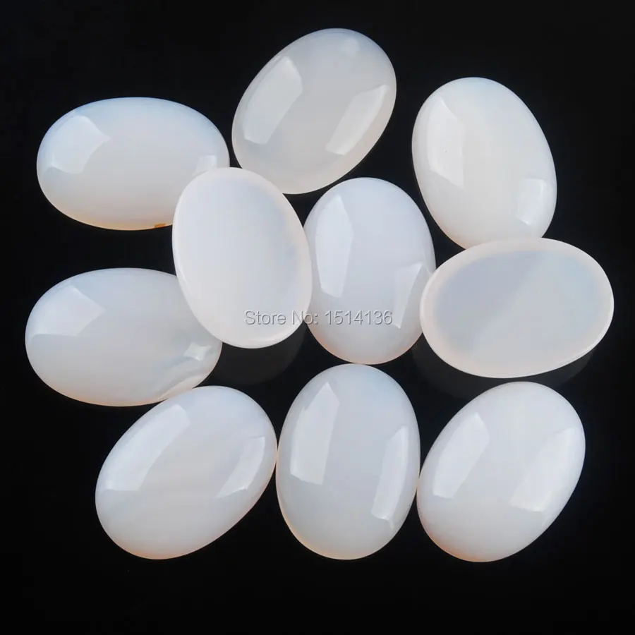 

WOJIAER Free Shipping Natural White Agates Gem Stone Oval 18x25x7mm Cabochon CAB For Making Jewelry 5PCS LU3124