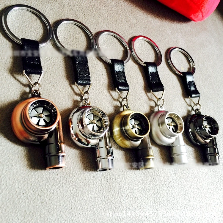 

Real Whistle Sound Turbo Keychain Sleeve Bearing Spinning Auto Part Model Turbine Turbocharger Key Chain Ring Keyfob Keyring 2#