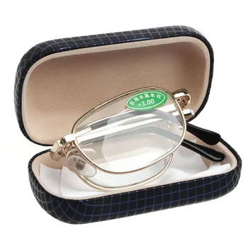 

Women Men Metal Frame Folding Reading Glasses with Case Strengths +1.00 to +4.00