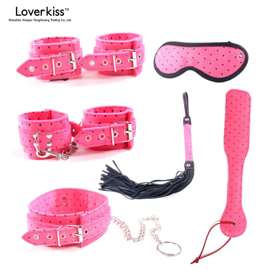 Loverkiss 6pcs Kit Slave Restraint Sex Games Bondage Set Sex Toys For