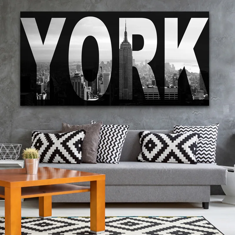GOODECOR Wall Canvas Art Home Decor Painting New York City Landscape Poster Picture for Living Room | Дом и сад