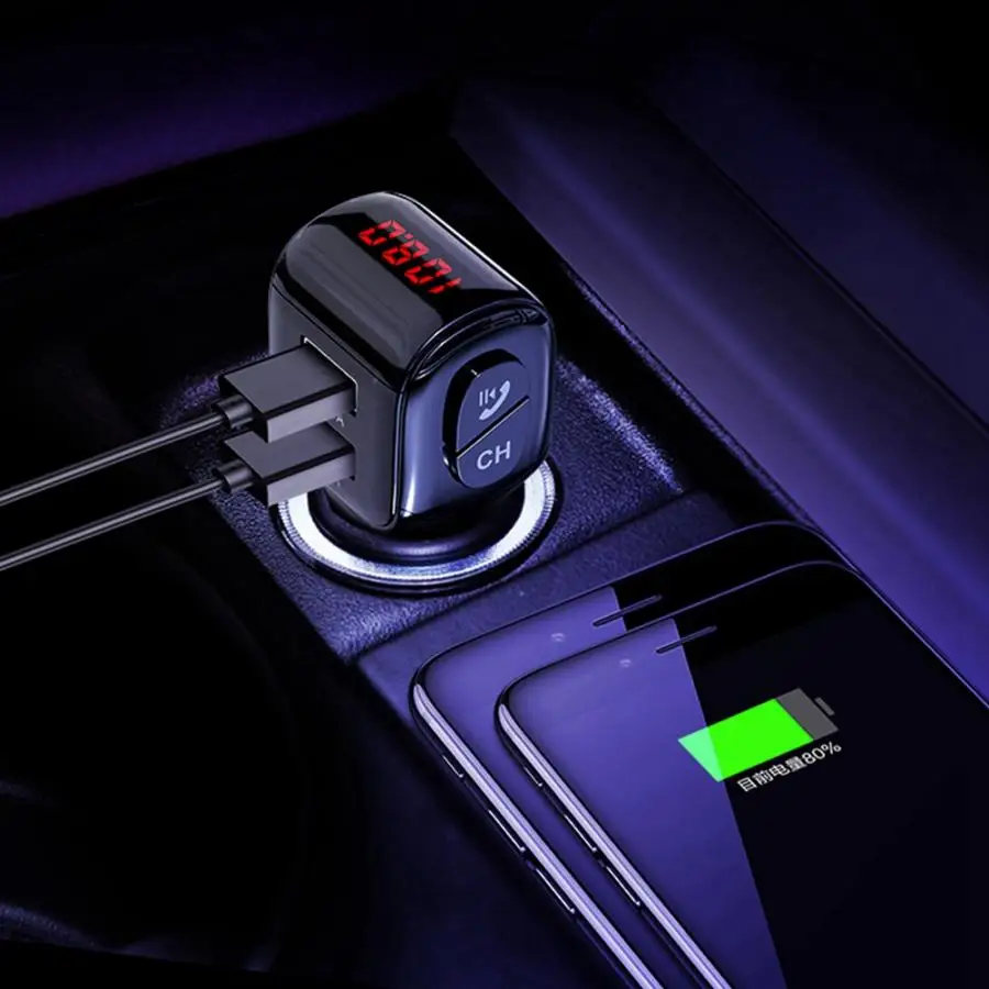 Fm модулятор Беспроводной BT fm передатчик Автомобильный MP3-плеер Handsfree car комплект 5 V/3.1A USB Зарядное устройство араба Аксесуар; новое поступление