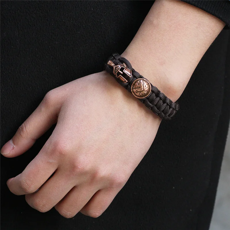 Men Bracelet Sparta Warrior Luxury Camping Outdoor Survival Handmade Bracelets for Women