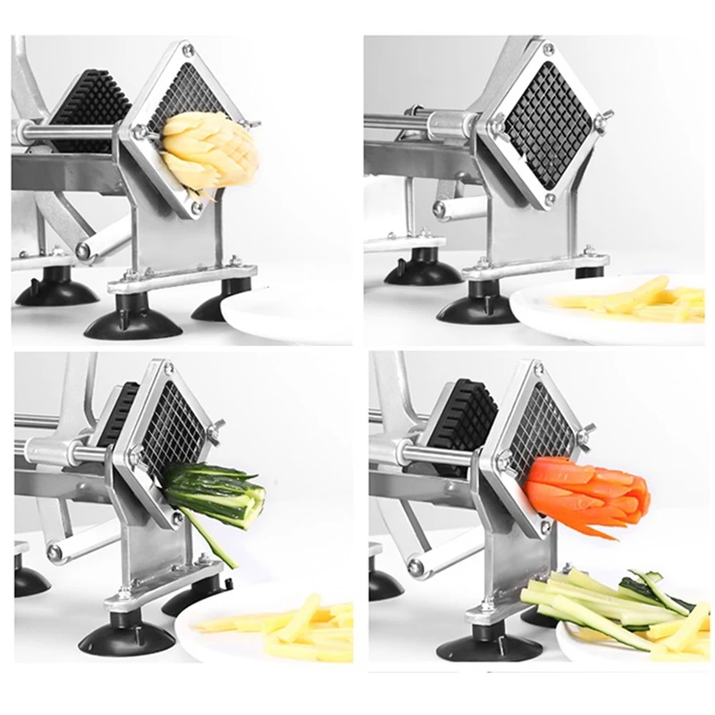  Stainless Steel French Fry Cutter Potato Chips Chopper Fruit Vegetable Shredder Cutting Machine Wit - 1000007082812