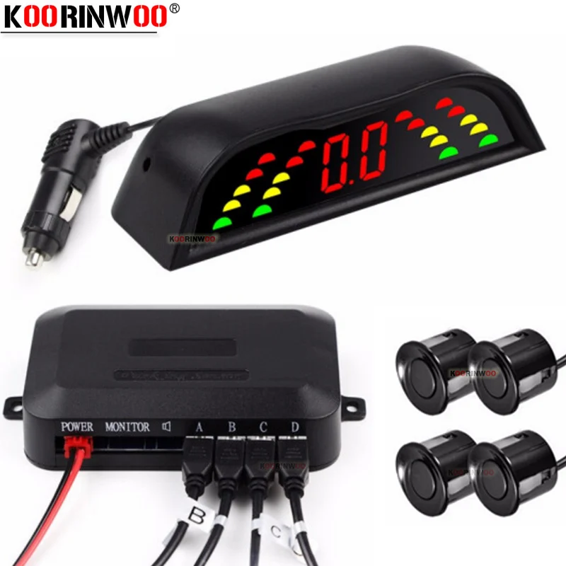 Беспроводной ЖК монитор Koorinwoo 2 4G черный/белый/серый зуммер 12 В датчик парковки