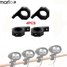 Marloo 4 pcs 25-30 MM 1-1.2 “Suporte de Luz de Nevoeiro Do Carro SUV Farol de Montagem De Caminhão de Alumínio Titular garfo Motocicleta Levou Braçadeira de Luz