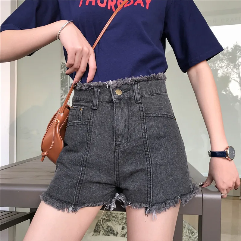 S-xl новые летние джинсовые шорты из хлопка для женщин шикарные винтажные сшитые джинсовые шорты свободные модные с кисточками горячие брюки женские#6027
