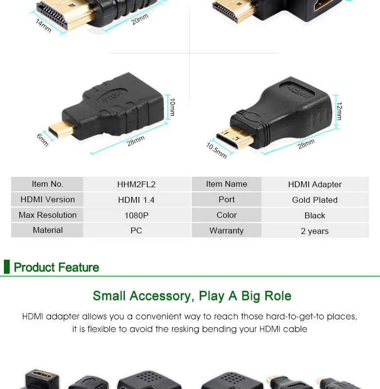 HDMI Мужской к HDMI Женский кабель адаптер конвертер мини HDMI адаптер удлинитель 90/270 градусов угол для 1080P HDTV