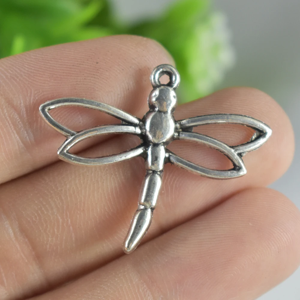 

12pieces 27x22mm Antique Silver Charms Pendant Dragonfly Jewelry Making DIY Handmade Craft