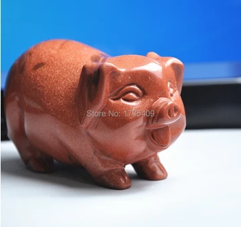 

Best Gift Chinese 100% Natural Golden Sand Stone Statue / Pig Statues
